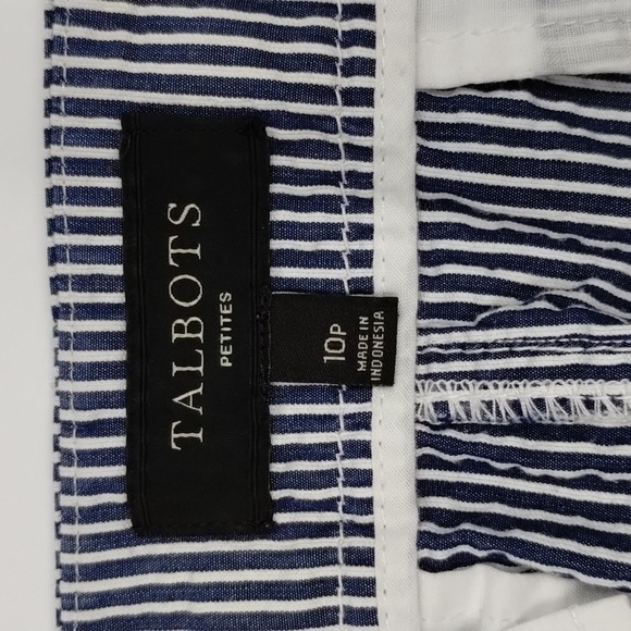 Ann Taylor Petites navy and white stripe anchor sailor button miniskirt size 10p - Picture 11 of 12